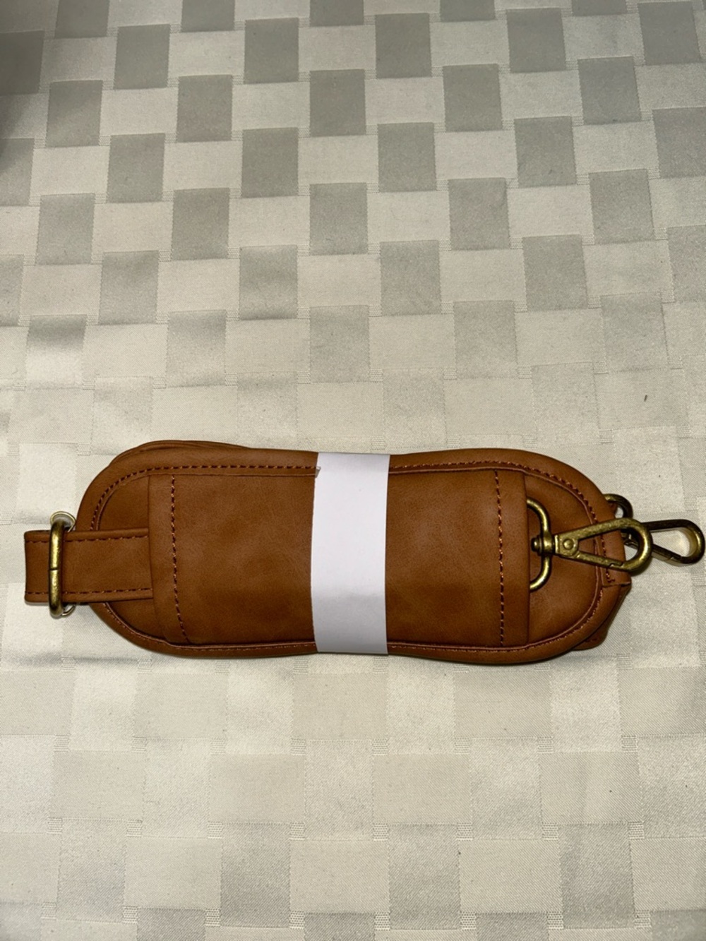 Faux Leather Shoulder Strap with Brass Clips